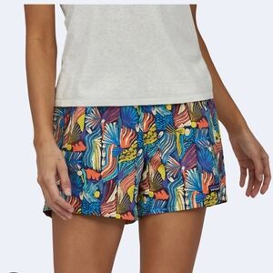 Patagonia Women's Baggies Shorts "Joy: Pitch Blue" Abstract Print Water Sport, M